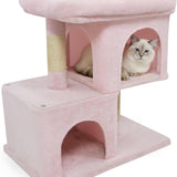 Tangkula Small Cat Tree 25.5 Inch Cat Tower with 2 Large Cat Condos