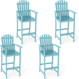 Tangkula Tall Adirondack Chair | Outdoor Acacia Wood Bar Stool with Back