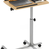 Tangkula Overbed Laptop Desk, Mobile Laptop Stand with Tilting Tabletop