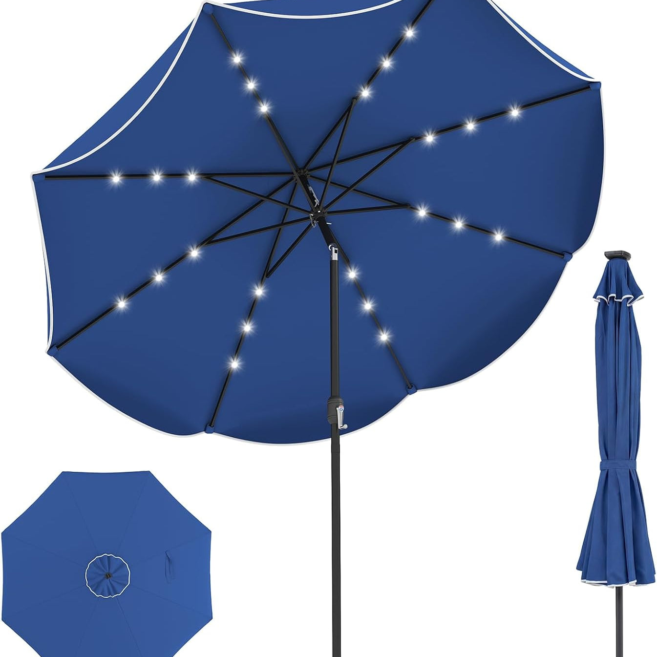Tangkula 10 FT Solar Patio Umbrella with Base Included