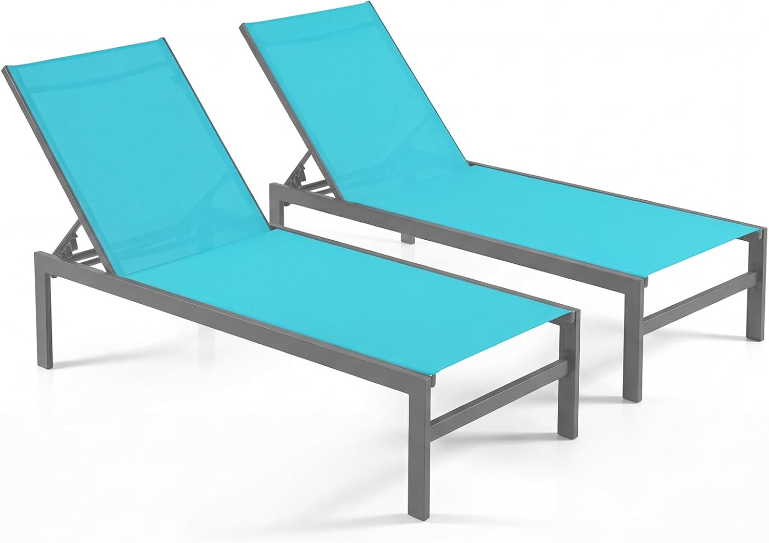 Tangkula Aluminum Patio Chaise Lounge, Outdoor Adjustable Lounge Chair with 6-Position Backrest