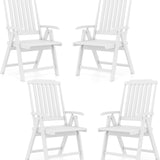 Tangkula Foldable Patio Chair All-Weather HDPE Outdoor Dining Chair with Armrest