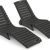 Tangkula in-Pool Lounge Chair, HDPE Chaise Lounger with Wheels