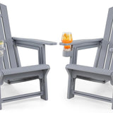 Tangkula All-Weather HDPE Adirondack Chair with Cup Holder (1/2/4)