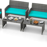 Tangkula 4 Piece Patio Wicker Furniture Set
