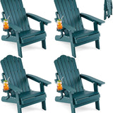 Tangkula Folding HIPS Outdoor Adirondack Chair w/5-Level Backrest (1/2/4)