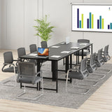 Tangkula Conference Tables, Rectangular Meeting Room Table with Adjustable Foot Pads, Seminar Table for School or College