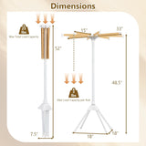 Tangkula 4 Legs Foldable Clothes Drying Rack with 8 Bamboo Hanging Rods and 40 Hanger Slots