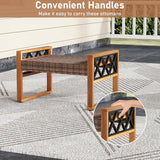 Tangkula Rattan Wicker Outdoor Ottoman Set of 2
