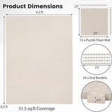 Tangkula 12/24/36/48 Tiles Exercise Flooring Mats with Border(Beige)