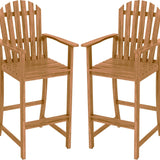 Tangkula Tall Adirondack Chair | Outdoor Acacia Wood Bar Stool with Back