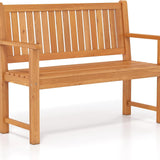 Tangkula 2-Seater Outdoor Wooden Bench with Backrest