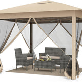 Tangkula 11.5 x 11.5 FT Pop-up Canopy Instant One-Person Setup with Mesh Screen Netting