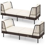 Tangkula 2-Seat Patio Rattan Daybed | Boho Wicker Lounge Sofa (1/2)