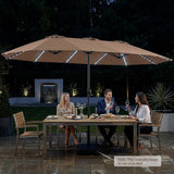 Tangkula 15.5 FT Patio Umbrella with Solar Lights