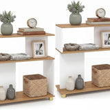 Tangkula Geometric 3-Tier Modern Reversible S-shaped Bookshelf with Anti-tipping Kits (1/2)