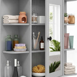 Tangkula Bathroom Wall Cabinet with Mirror 26 x 6.5 x 25 Inches  Wall-Mounted Medicine Cabinet with Mirrored Door