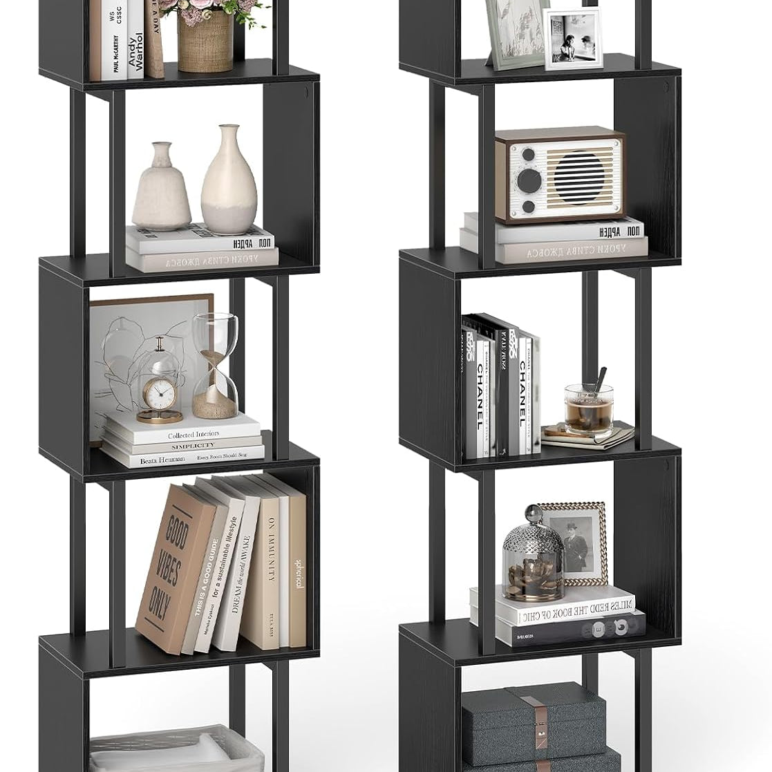 Tangkula 5-Tier S-Shaped Bookshelf