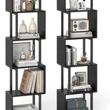 Tangkula 5-Tier S-Shaped Bookshelf