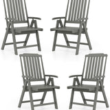 Tangkula Foldable Patio Chair All-Weather HDPE Outdoor Dining Chair with Armrest