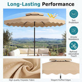 Tangkula 10.5 FT Scalloped Patio Umbrella with Tilt Adjustment & Crank