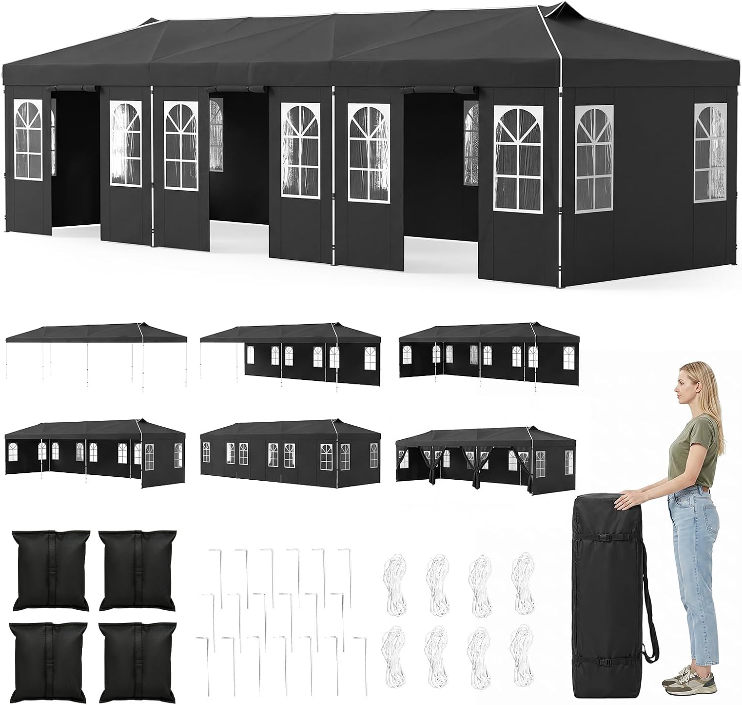 Tangkula 10x30 FT Pop Up Canopy with Center Lock