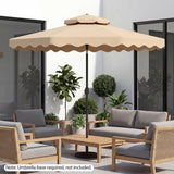 Tangkula 10.5 FT Scalloped Patio Umbrella with Tilt Adjustment & Crank