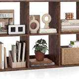 Tangkula 6-Cube Bookcase 3-Tier Bookshelf with Open Compartments