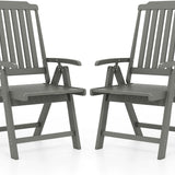 Tangkula Foldable Patio Chair All-Weather HDPE Outdoor Dining Chair with Armrest