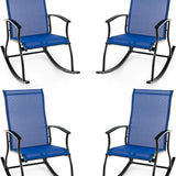 Tangkula Patio Rocking Chairs Set of 2/4, Outdoor Rocking Chair with Smooth & Safe Rocking Motion, Ergonomic Backrest