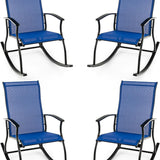 Tangkula Patio Rocking Chairs Set of 2, Outdoor Rocking Chair with Smooth & Safe Rocking Motion, Ergonomic Backrest