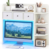 Tangkula Desktop Bookshelf with LED Lights