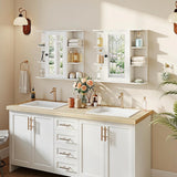 Tangkula Bathroom Wall Cabinet with Mirror 26 x 6.5 x 25 Inches  Wall-Mounted Medicine Cabinet with Mirrored Door
