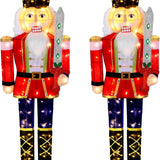 Tangkula 5 FT Christmas Lighted Nutcracker with Glitter Sword