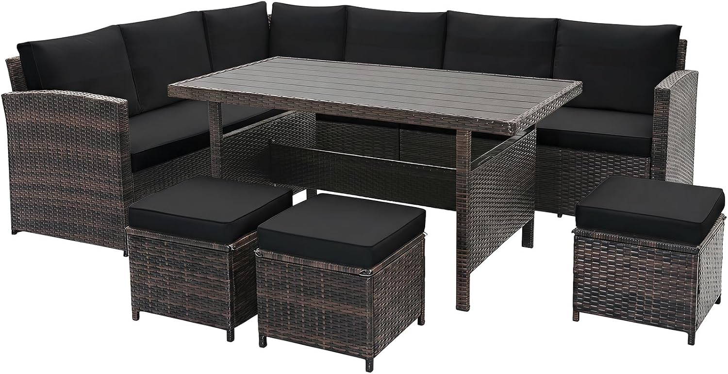 Tangkula 7 Pieces Wicker Patio Furniture Set