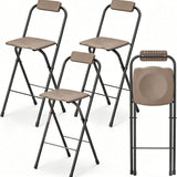 Tangkula Folding Bar Stools Set of 2/4 w/Ergonomic Seat & Comfortable Footrest