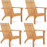 Tangkula Acacia Wood Patio Adirondack Chair with Inclined Seat and High Backrest for Porch