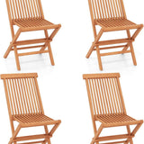 Tangkula Outdoor Folding Chairs with High Back and Slatted Seat