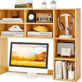 Tangkula Desktop Bookshelf 37" Countertop Storage Hutch（7 Shelves）