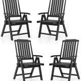 Tangkula Foldable Patio Chair All-Weather HDPE Outdoor Dining Chair with Armrest