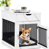 Tangkula Dog Crate Furniture, Decorative Dog Kennel End Table with Storage Drawer