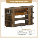 Tangkula 50”TV Stand for 55 Inch TV with RGB Lights