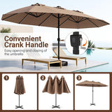 Tangkula 15.5 FT Patio Umbrella with Solar Lights
