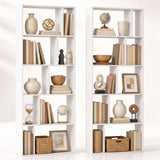 Tangkula 6-Tier Bookshelf | 65" H 10-Cube Open White Bookcase (1/2)