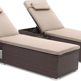 Tangkula Patio Chaise Lounge, Outdoor PE Rattan Lounge Chair w/ 6-Level Backrest
