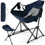 Tangkula Folding Camping Chair, Portable Camp Chair with Retractable Footrest