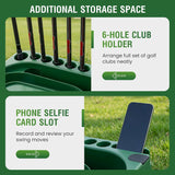 Tangkula Automatic Golf Ball Dispenser, 6-Club Holder, 2 Hitting Modes | Portable Golf Tee Machine w/ 50-Ball Capacity & Photo Holder
