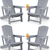 Tangkula All-Weather HDPE Adirondack Chair with Cup Holder (1/2/4)