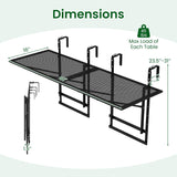 Tangkula Balcony Railing Table