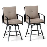 Tangkula 44" H Outdoor Swivel Bar Stools Set of 2